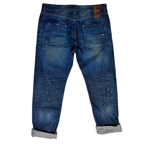 Prospective Flow Jeans USA Selvedge Button Fly Redlines Denim Pants 38x35 - Picture 2 of 5